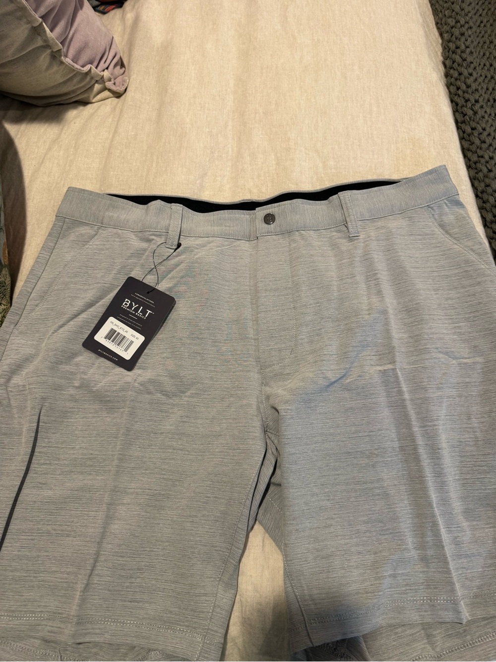BYLT Basics Men’s Light Gray Flat Front Shorts